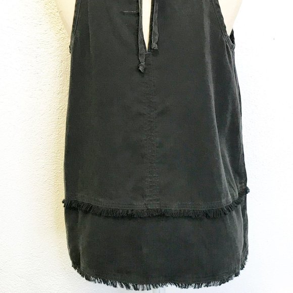 Anthropologie Chambray Fringed Hem Top - Picture 8 of 8